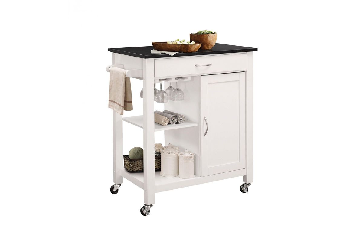 Ottawa Kitchen Cart in Black & White by ACME at GardnerWhite