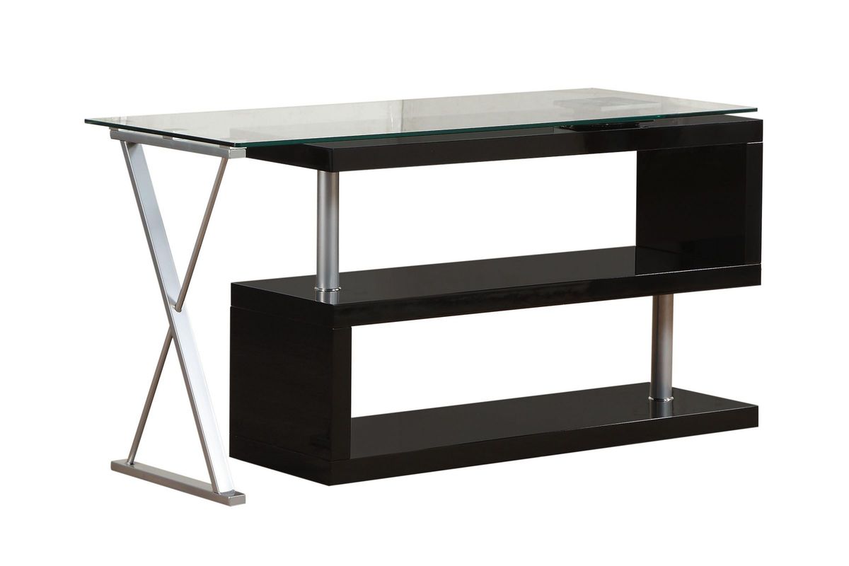 Buck Swivel Desk in Black by ACME at GardnerWhite