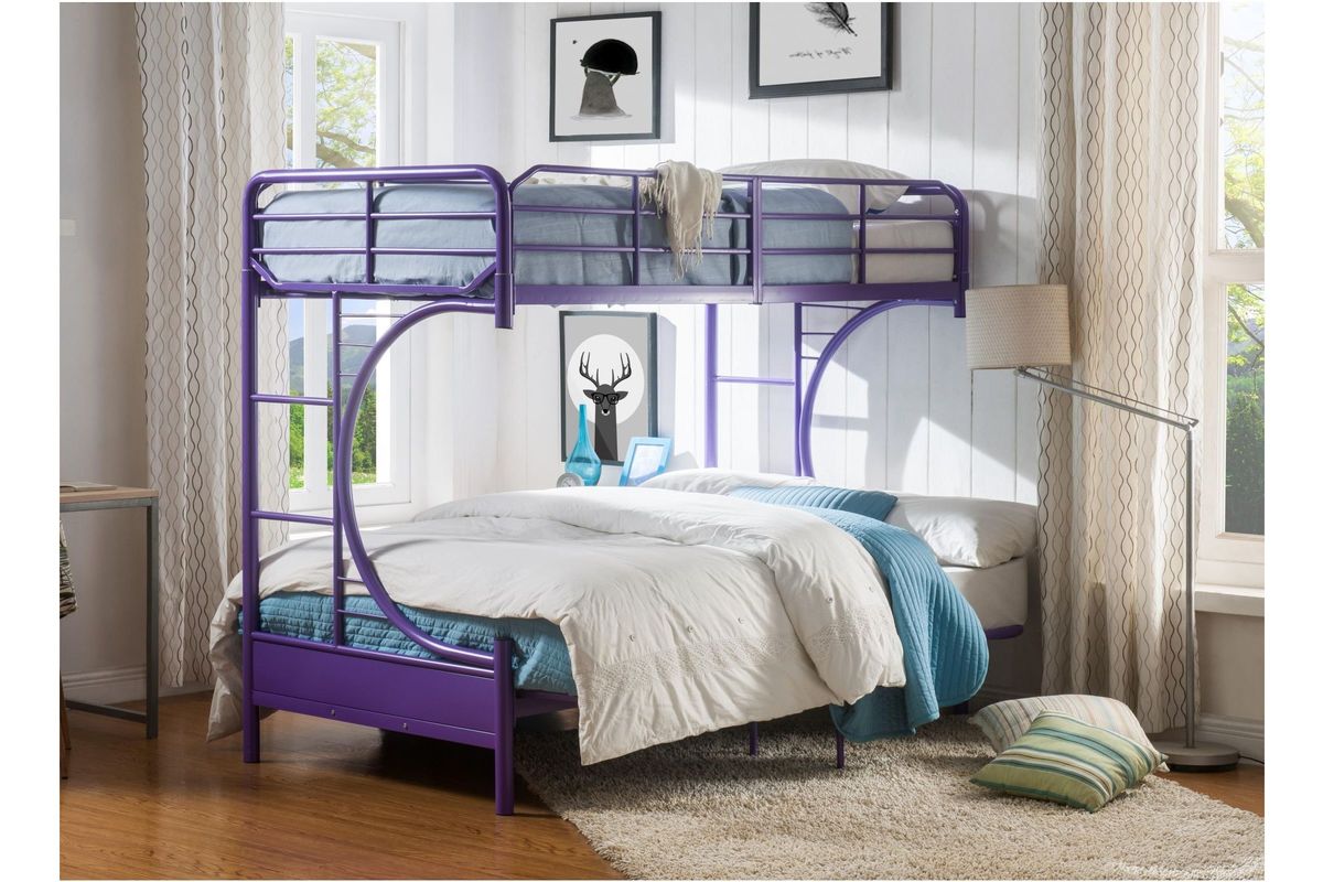Eclipse Twin/Full Futon Bunk Bed in Purple by ACME at GardnerWhite
