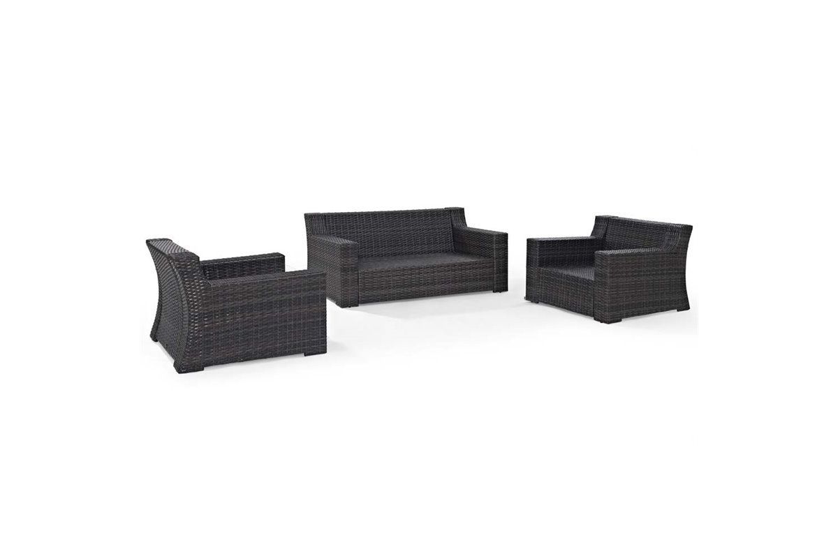 Beaufort 3 Piece Outdoor Loveseat and Chair Set at GardnerWhite