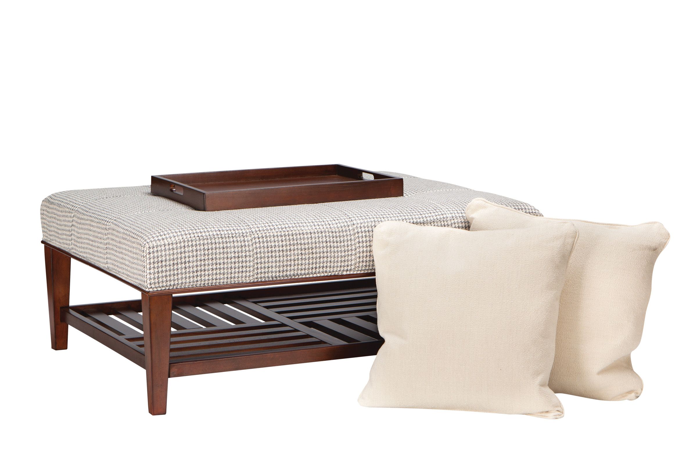 ottoman with pillows