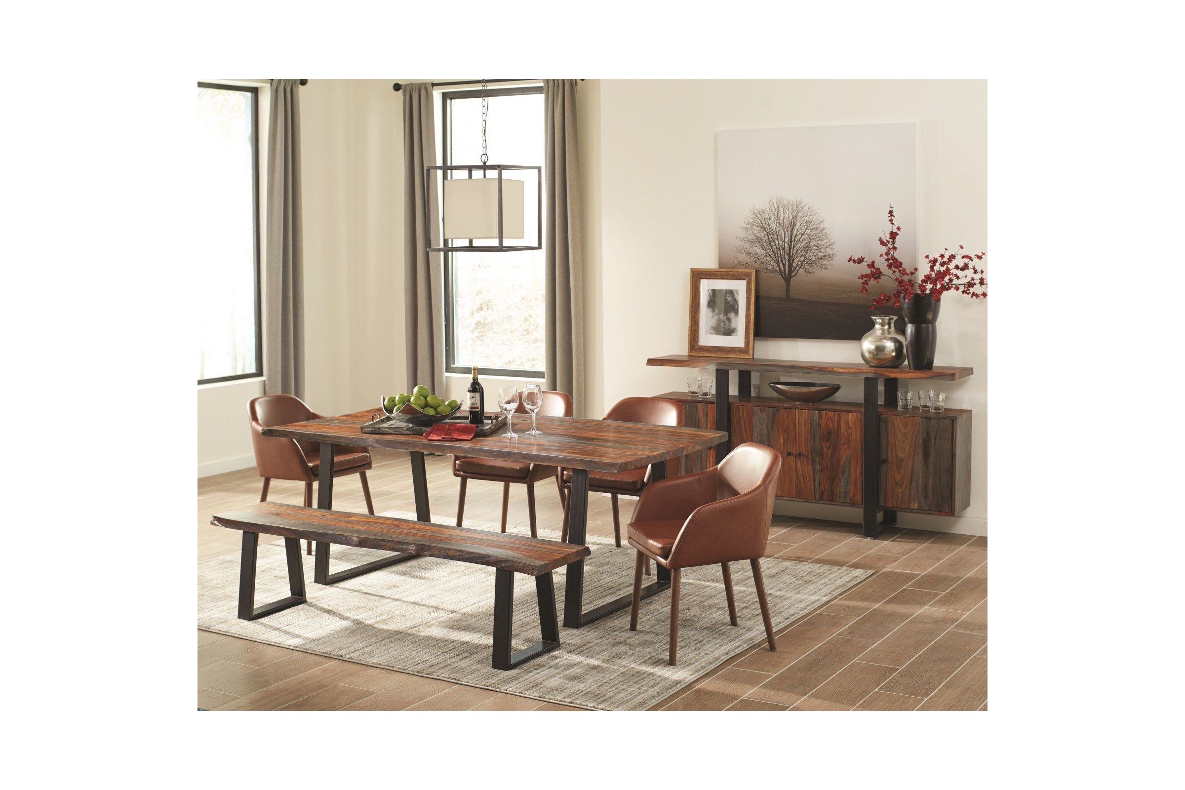 Scott Living Jamestown Rustic Sheesham Wood Server at GardnerWhite