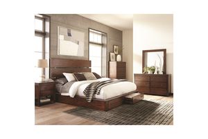 Scott Living Artesia Industrial Dark Cocoa King Platform Bed With Storage Footboard Scott Living Artesia Industrial Dark Cocoa King Platform Bed With Storage Footboard