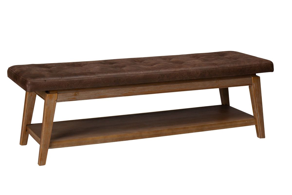 Tristan Dining Table + 4 Dark Brown Chairs + Bench at GardnerWhite