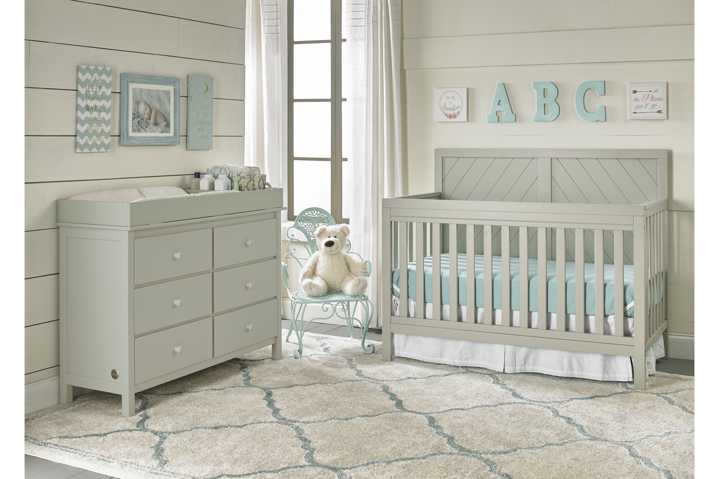 FisherPrice Buckland Convertible Crib in Misty Grey by Bivona