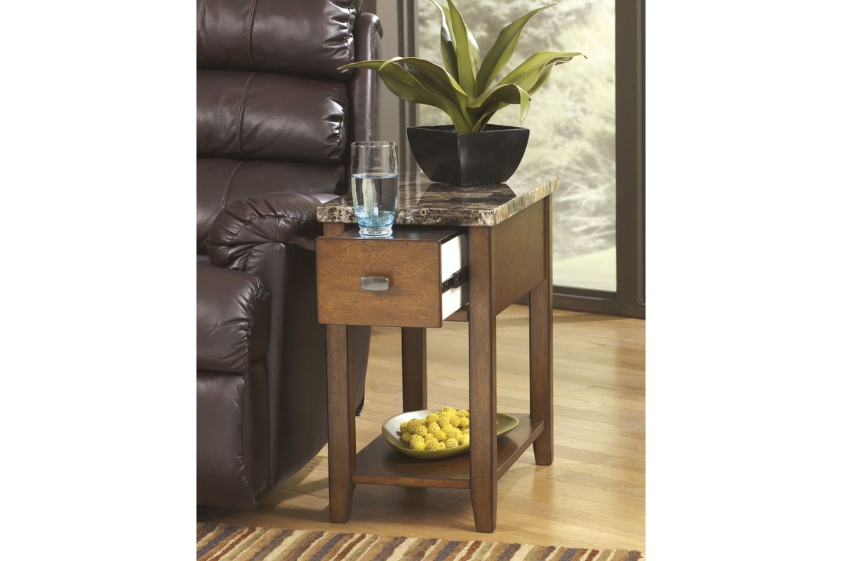 Breegin Marble Top Chair Side End Table by Ashley at GardnerWhite