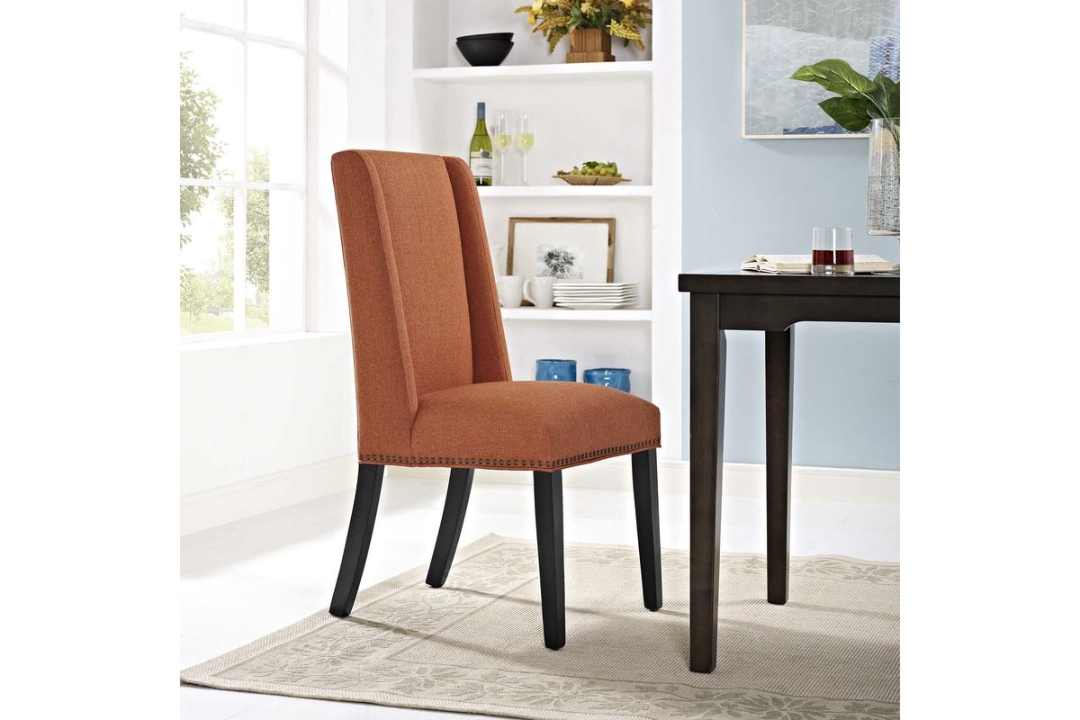 Baron Upholstered Dining Chair in Orange at GardnerWhite