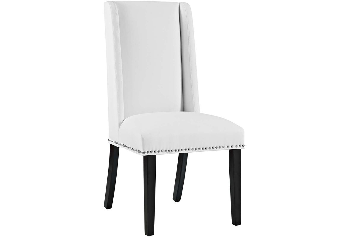 Baron Upholstered Dining Chair in White at GardnerWhite