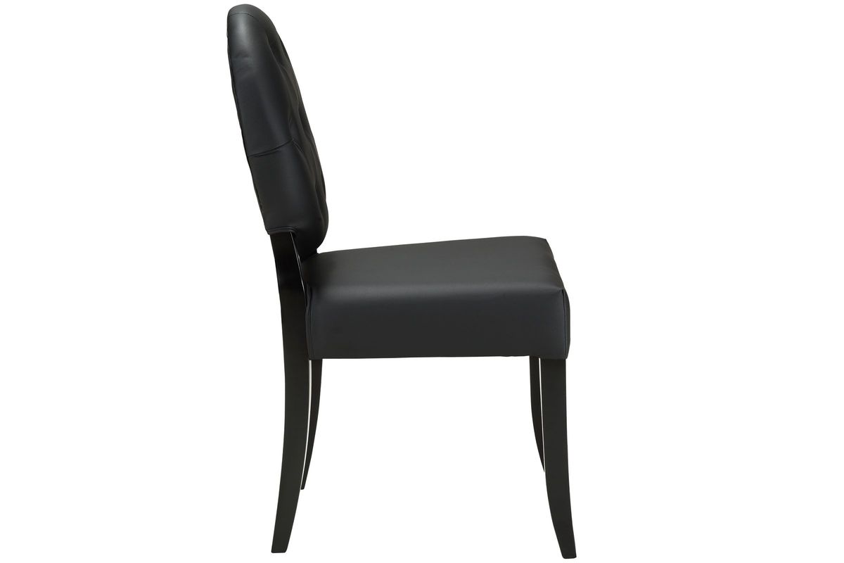 Button Dining Vinyl Side Chair in Black at GardnerWhite