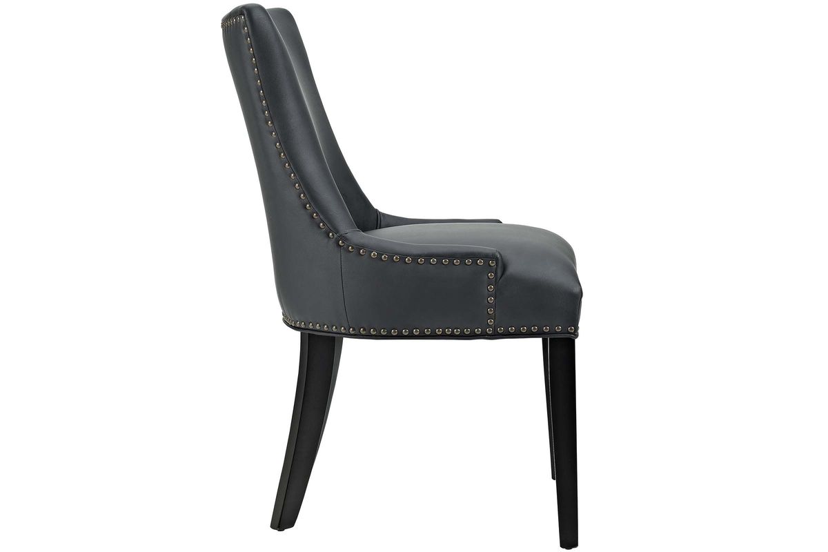 Marquis Faux Leather Dining Chair in Black at GardnerWhite