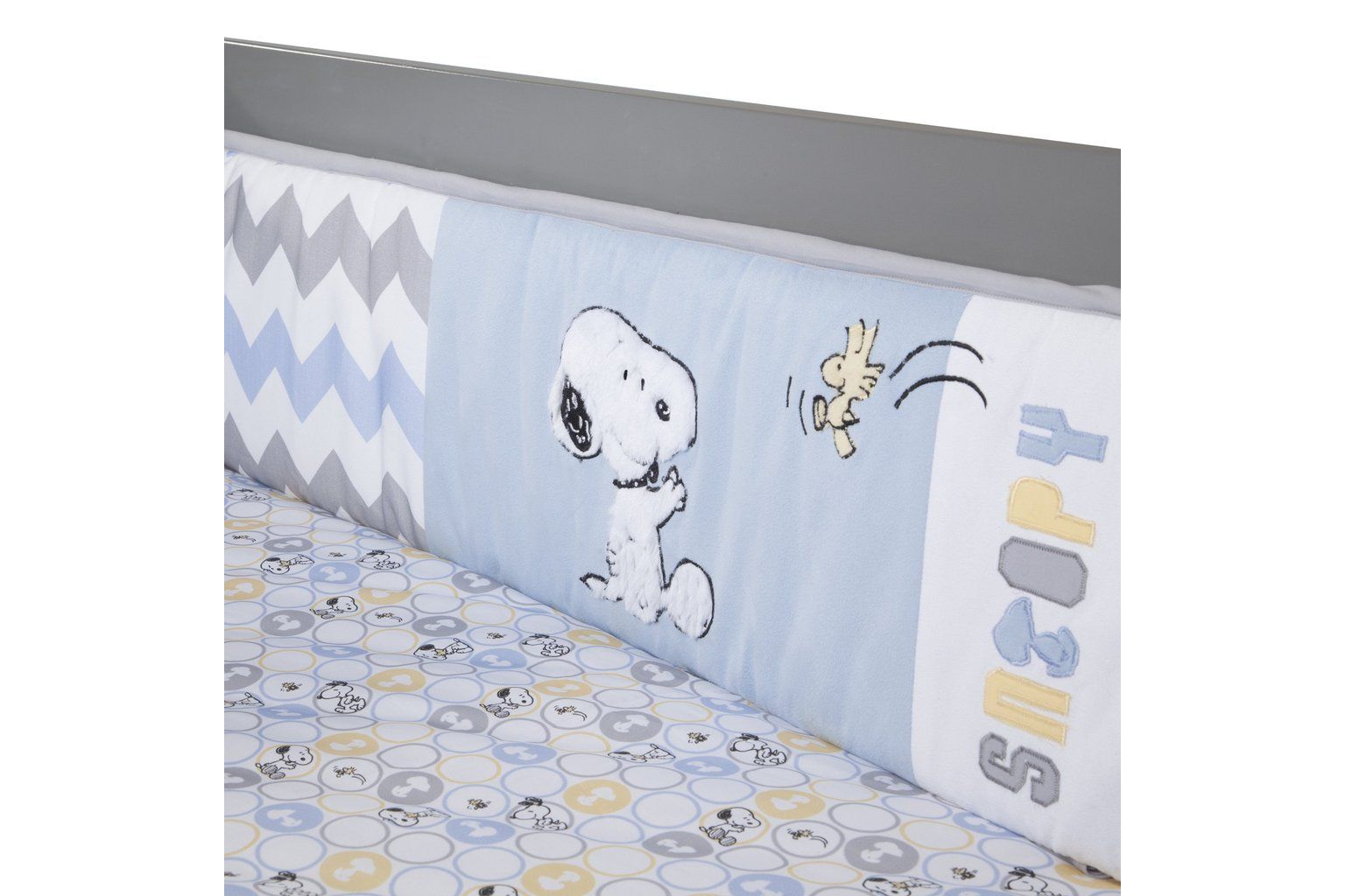snoopy crib bumper