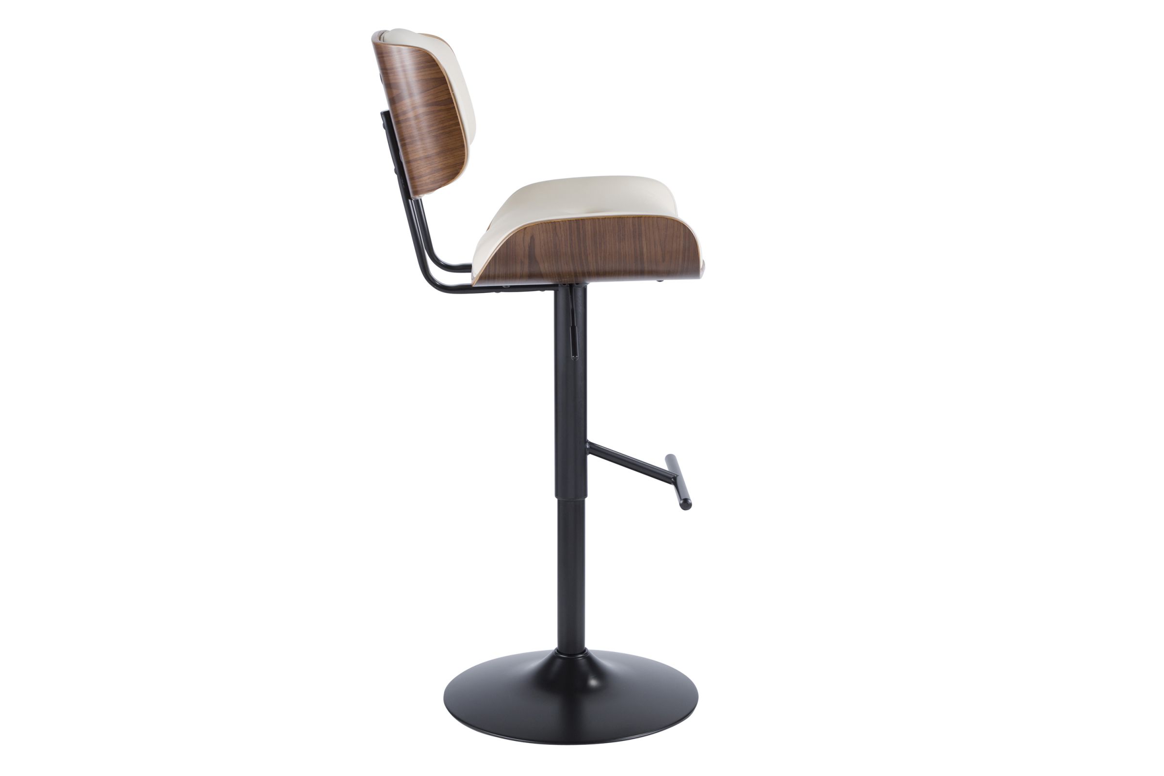 Lombardi MidCentury Modern Adjustable Barstool in Cream by LumiSource