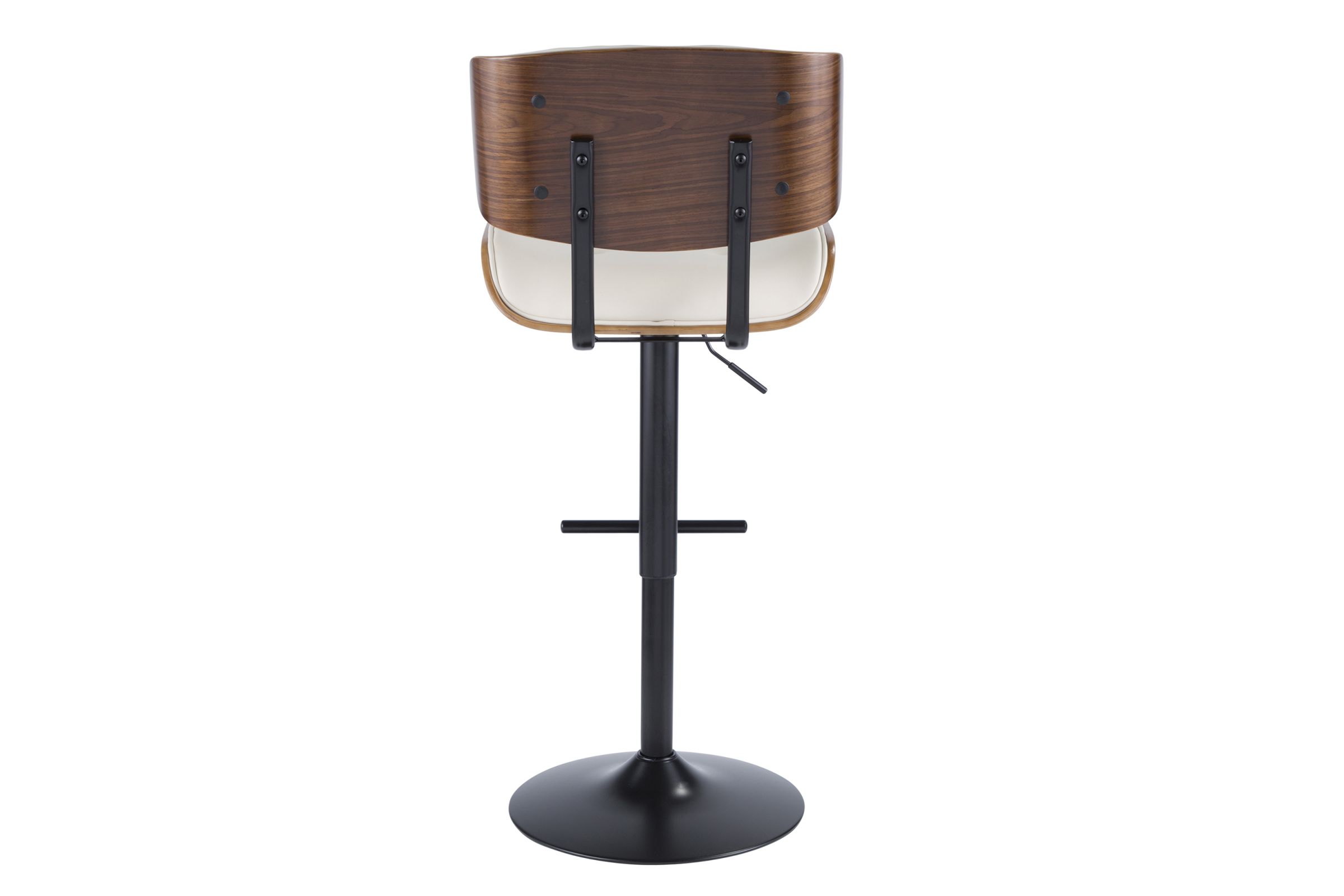 Lombardi MidCentury Modern Adjustable Barstool in Cream by LumiSource