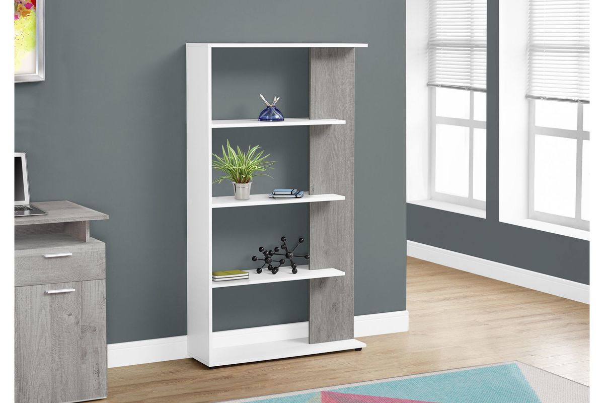 White & Grey Bookcase at GardnerWhite