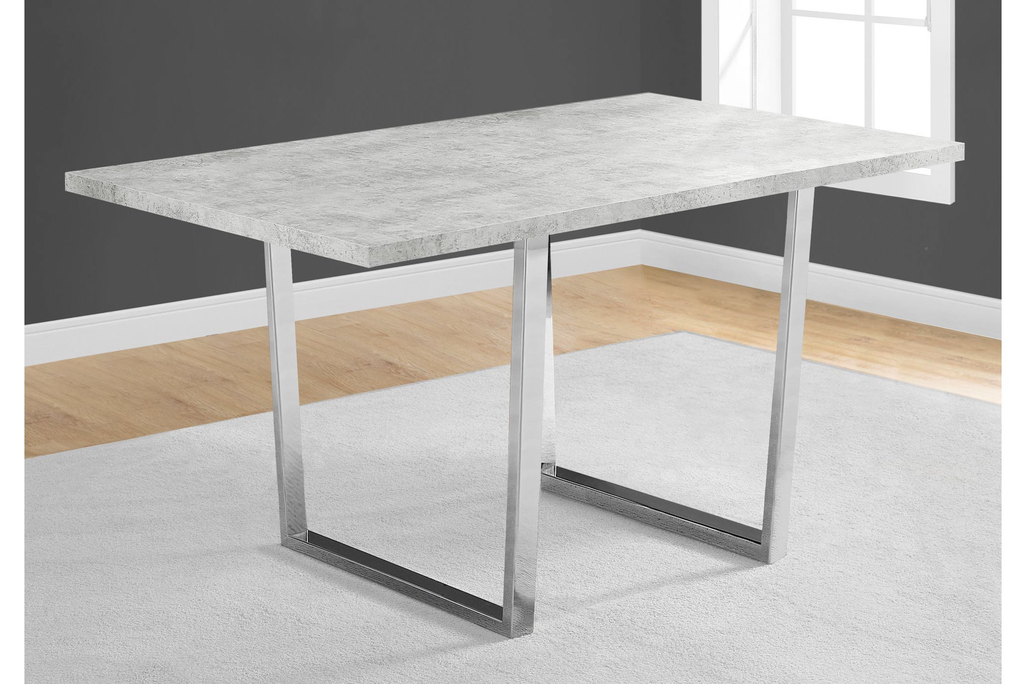 Grey & Chrome Dining Table at Gardner-White