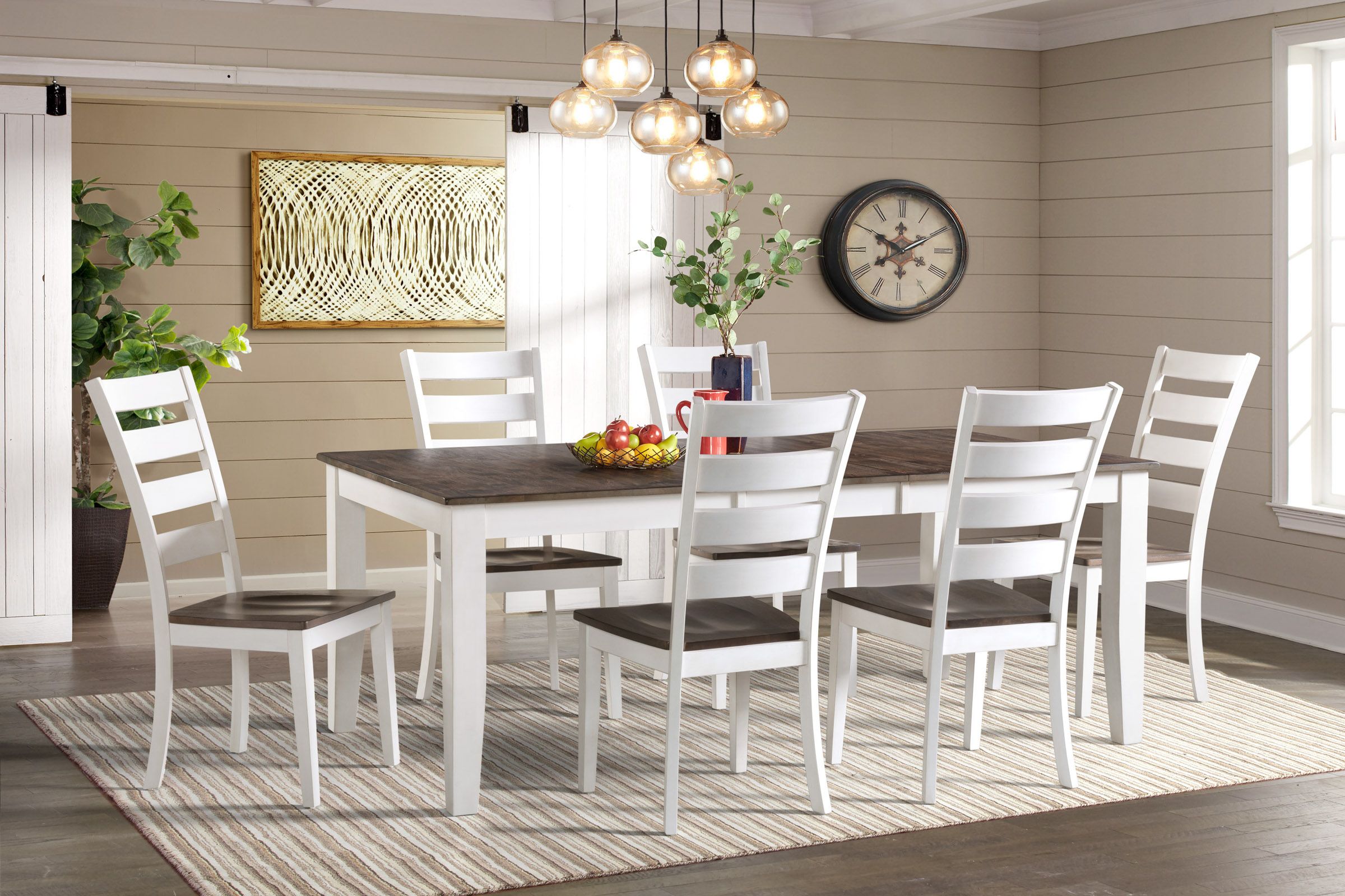 white dining room table and 6 chairs