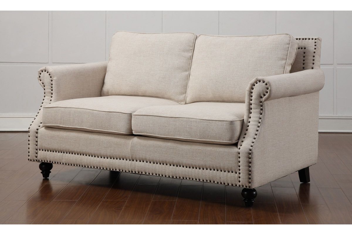Camden Beige Linen Loveseat