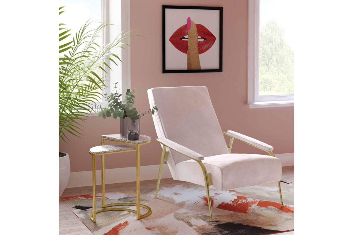 Abbey Blush Velvet Chair