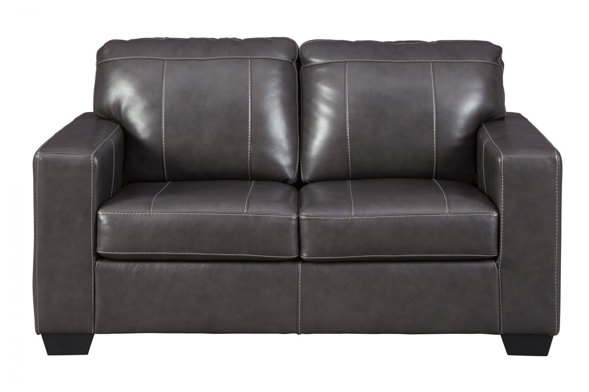 Clyde Leather Loveseat by Ashley at GardnerWhite