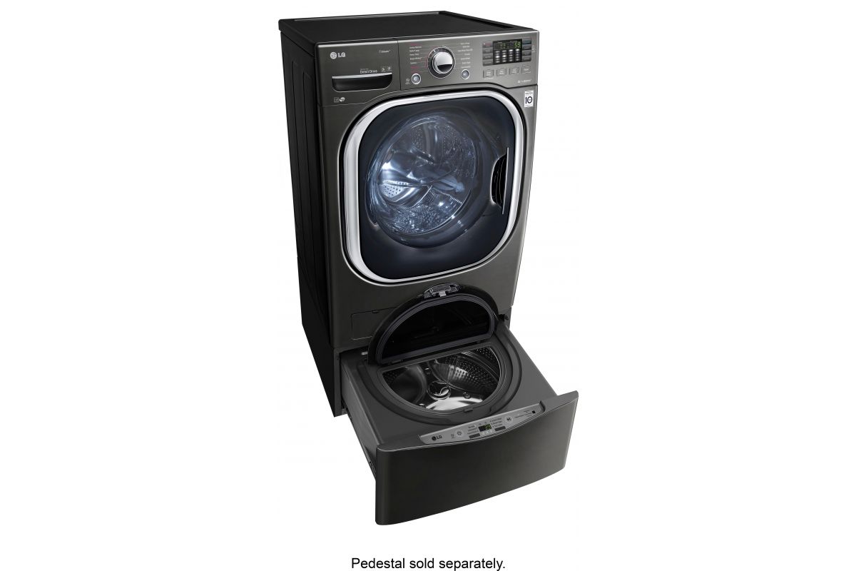 LG 4.5 Cu. Ft. 14Cycle FrontLoading Washer with Steam Black stainless steel