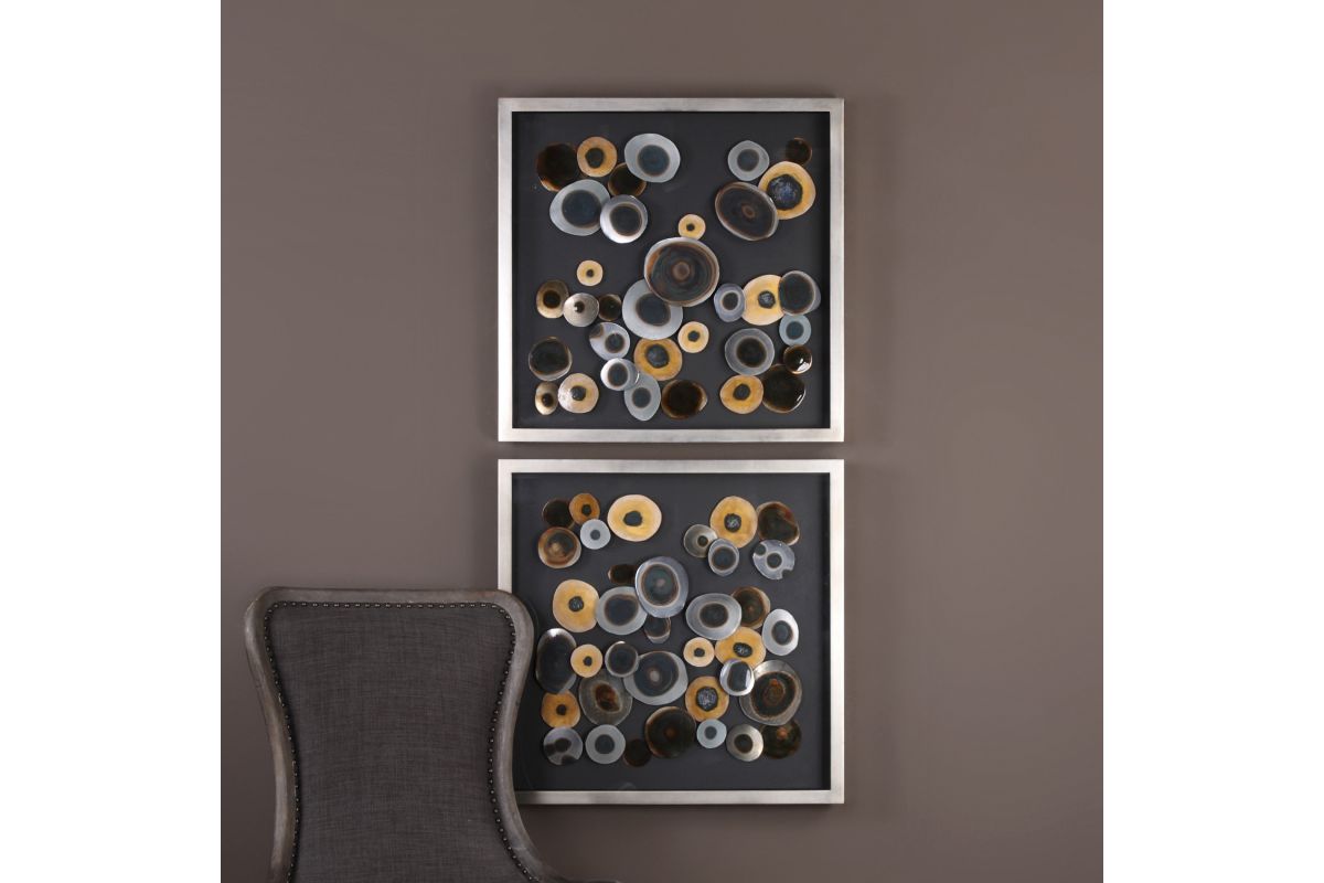 Discs Wall Art Squares Set of 2 at GardnerWhite