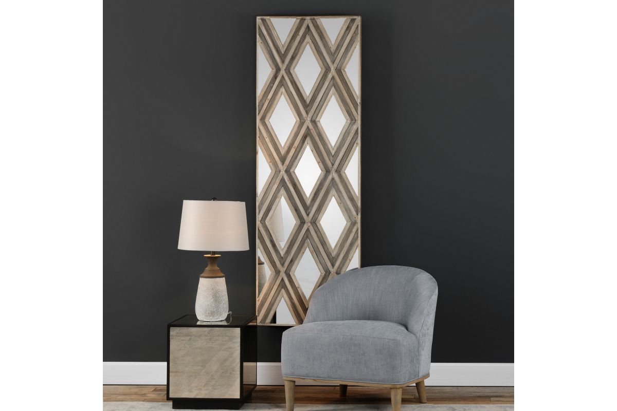 Tahira Geometric Argyle Pattern Wall Mirror at GardnerWhite