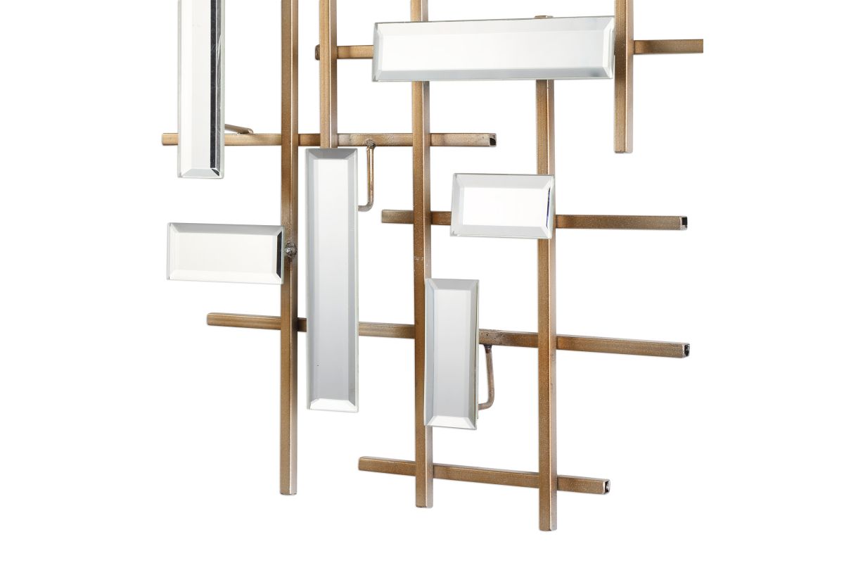 Apollo Gold & Mirrored Wall Art at GardnerWhite