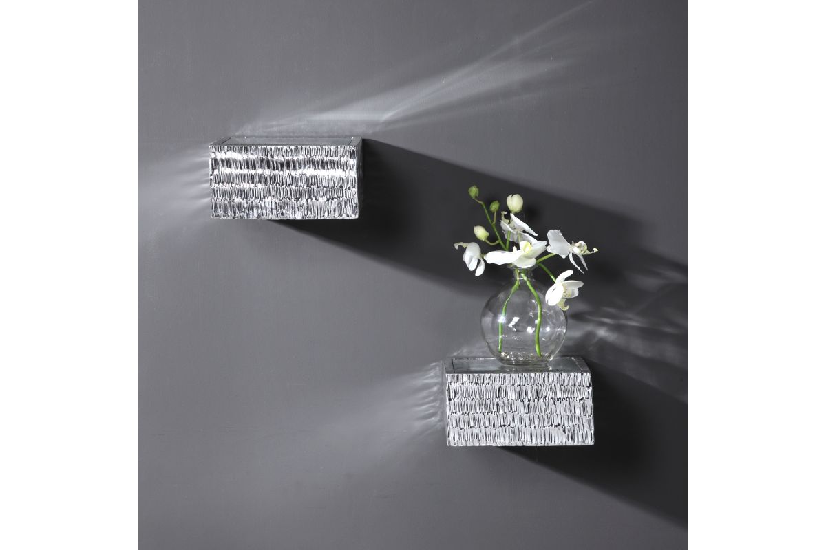 Jessamine Silver Wall Shelves Set of 2 at GardnerWhite