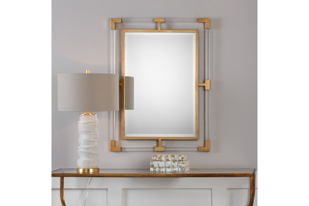Balkan Modern Gold Wall Mirror at GardnerWhite