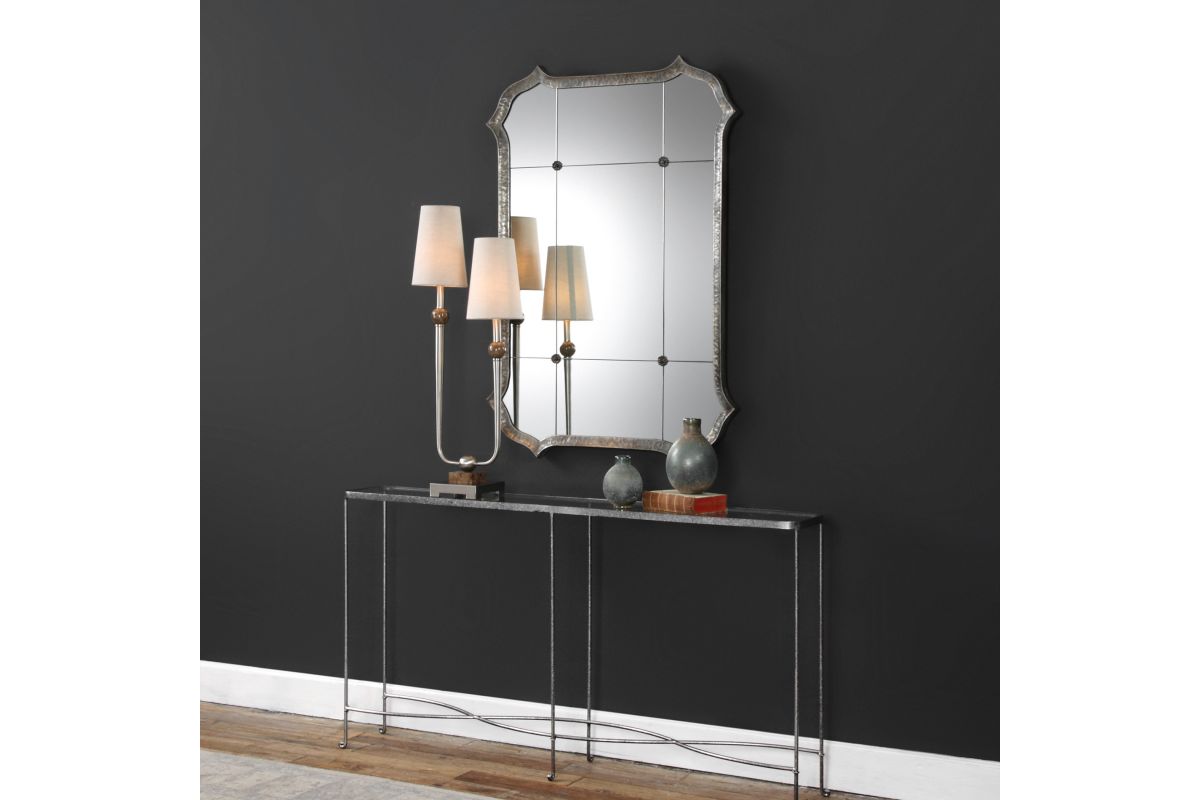 Lesina Hammered Silver Mirror at GardnerWhite