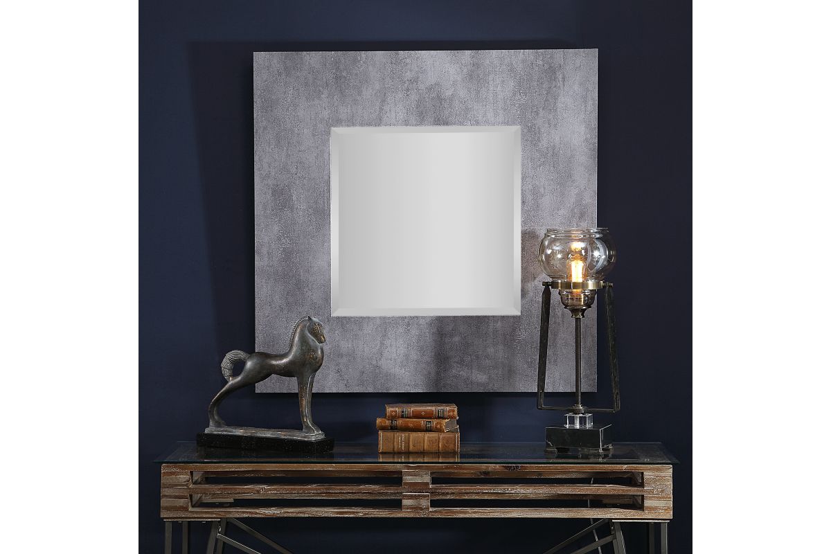 Rohan Gray Square Mirror at GardnerWhite