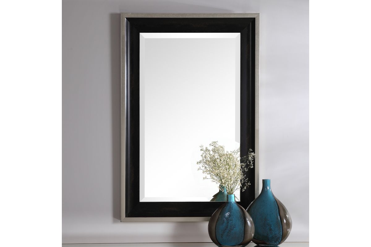 Groveland Rustic Black Mirror at GardnerWhite