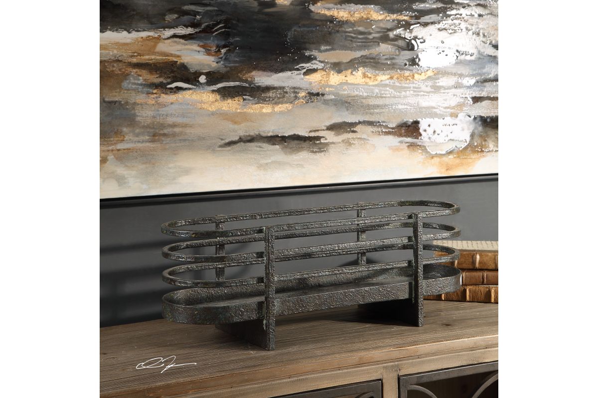 Neil Rustic Bronze Tray at Gardner-White