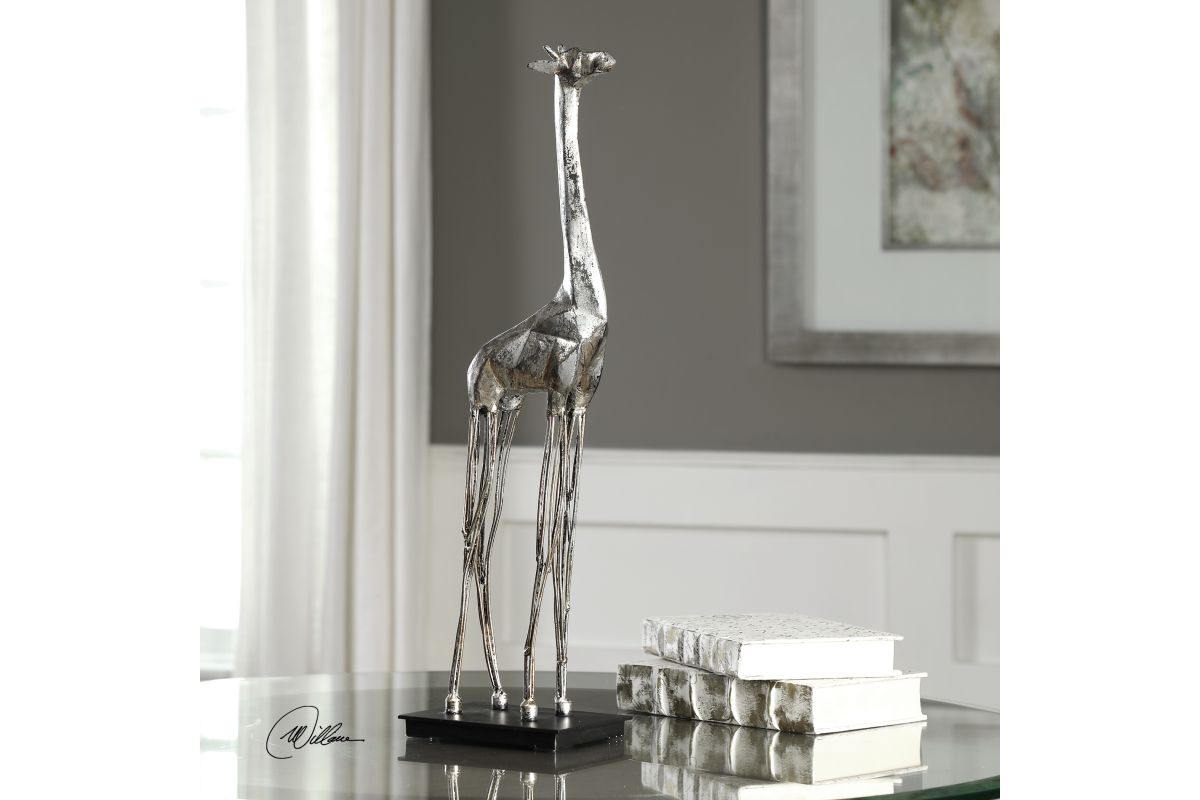 Mireya Silver Giraffe Sculpture at GardnerWhite