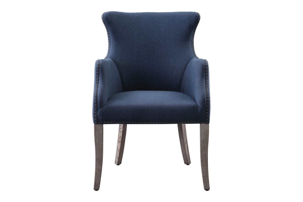 Uttermost Yareena Blue Wing Chair at GardnerWhite