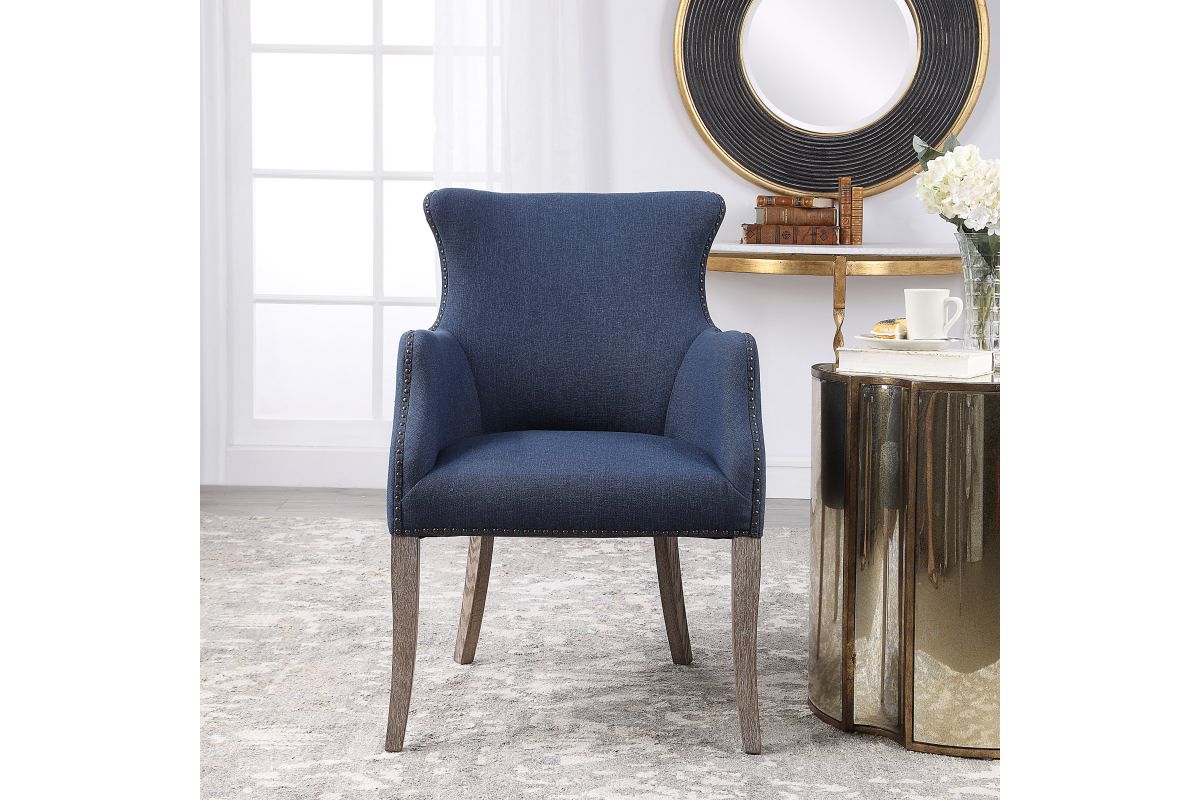 Uttermost Yareena Blue Wing Chair at GardnerWhite