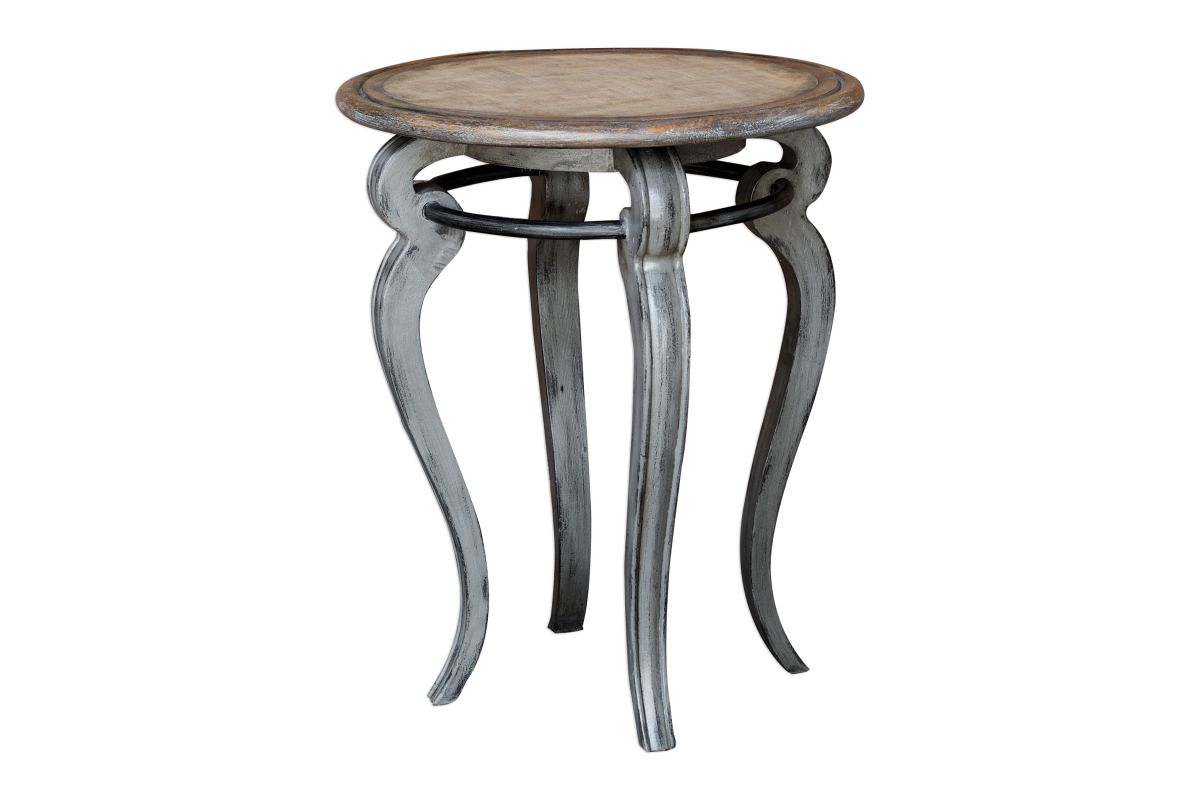 Mariah Round Gray Accent Table at GardnerWhite