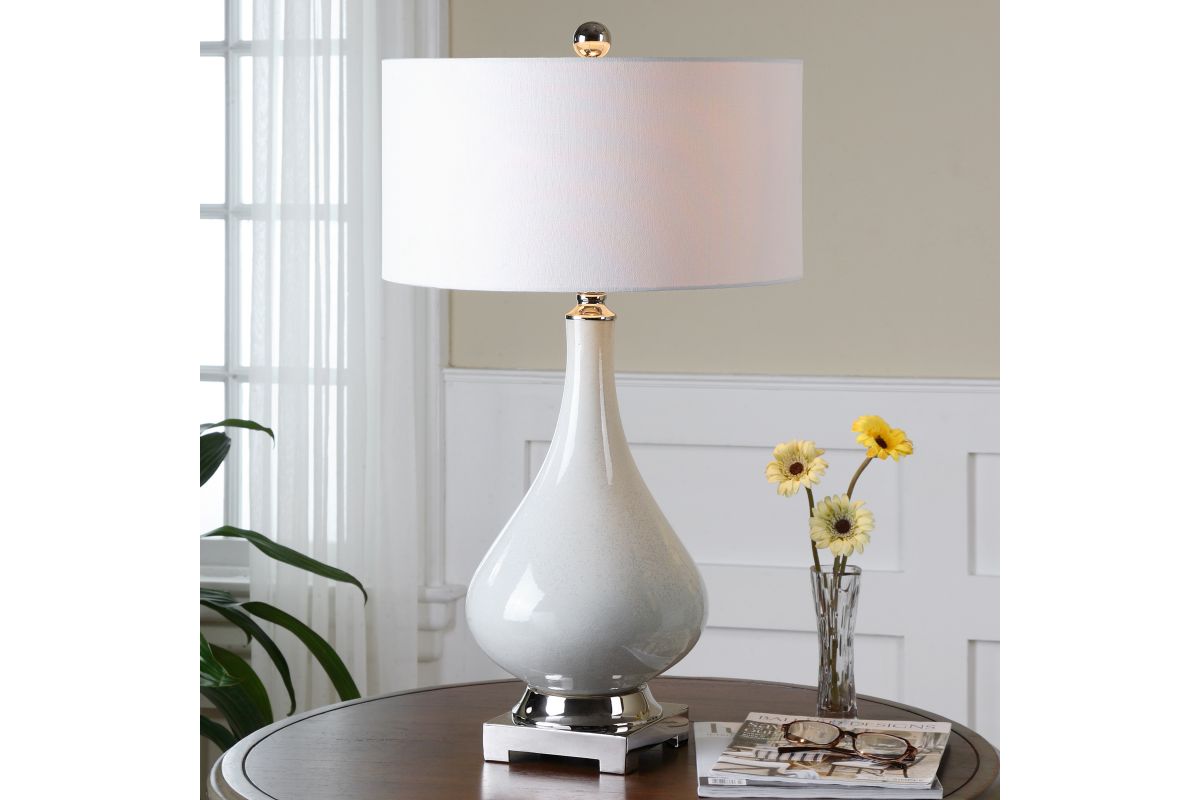 Helton White Table Lamp at Gardner-White