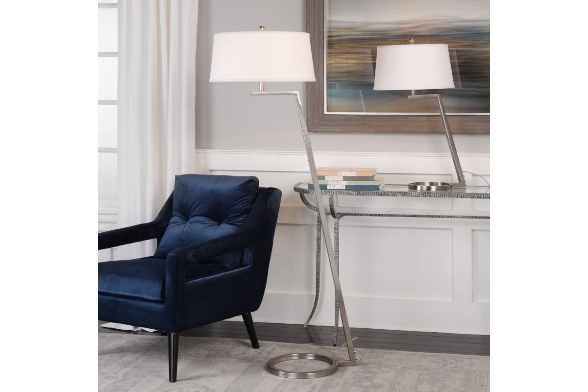 Ordino Modern Nickel Floor Lamp at GardnerWhite
