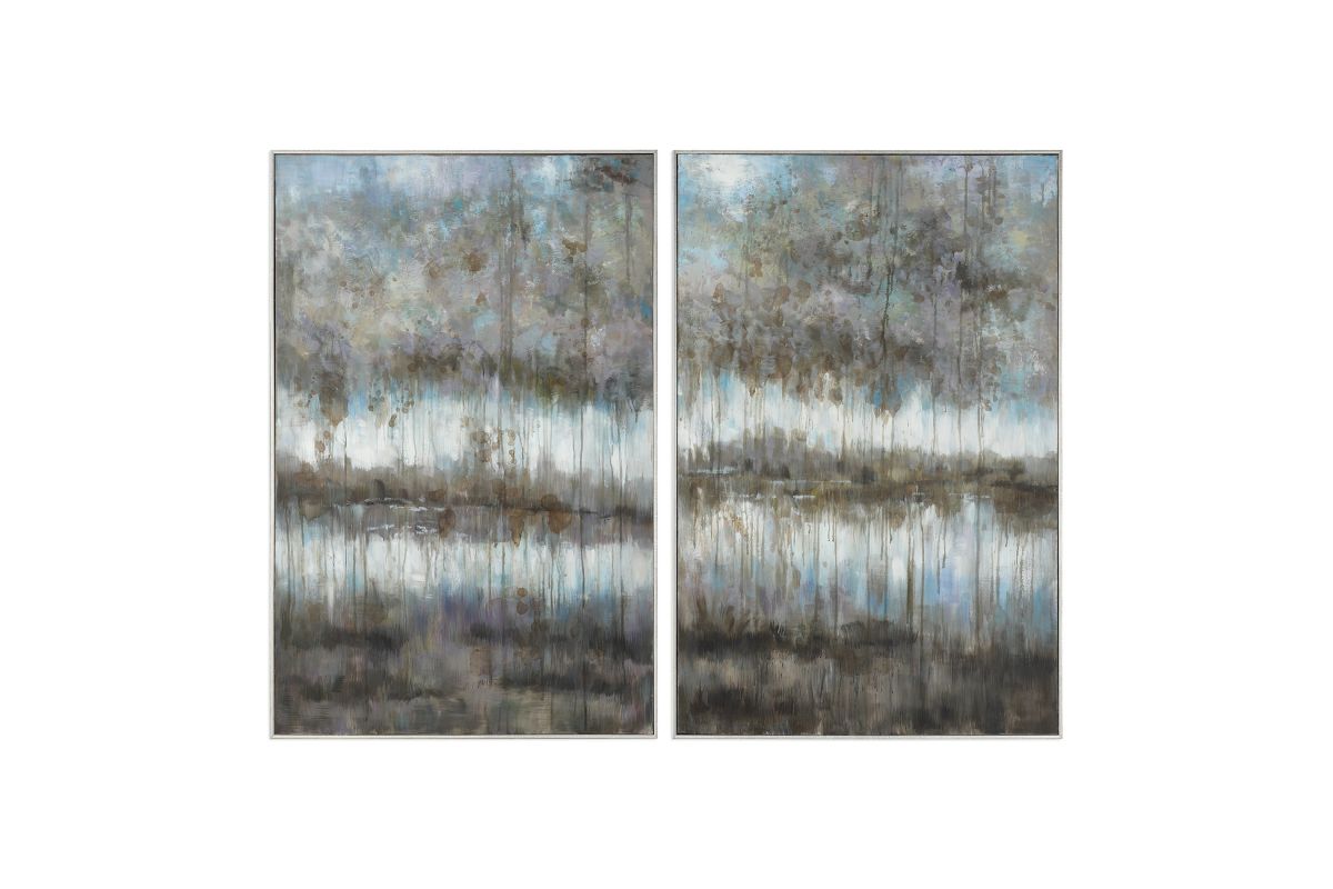Gray Reflections Landscape Art Set of 2 at GardnerWhite
