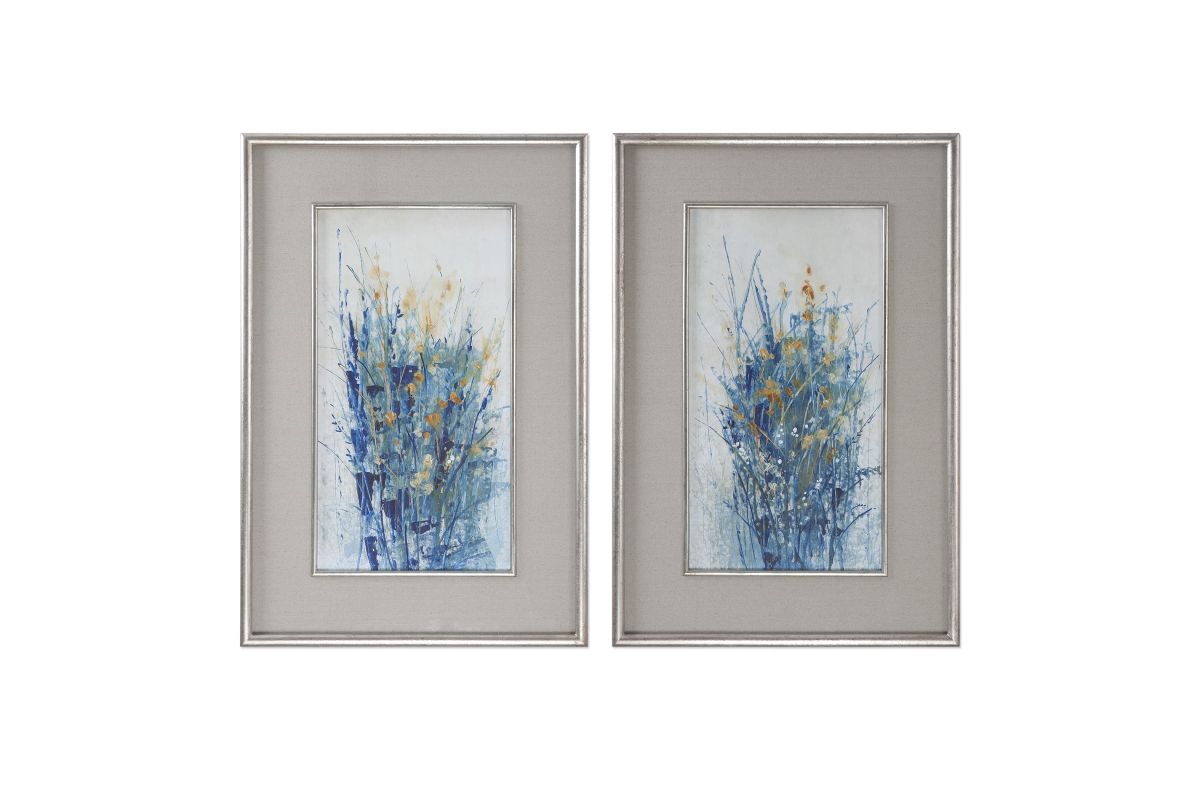 Indigo Florals Framed Art Set of 2 at GardnerWhite