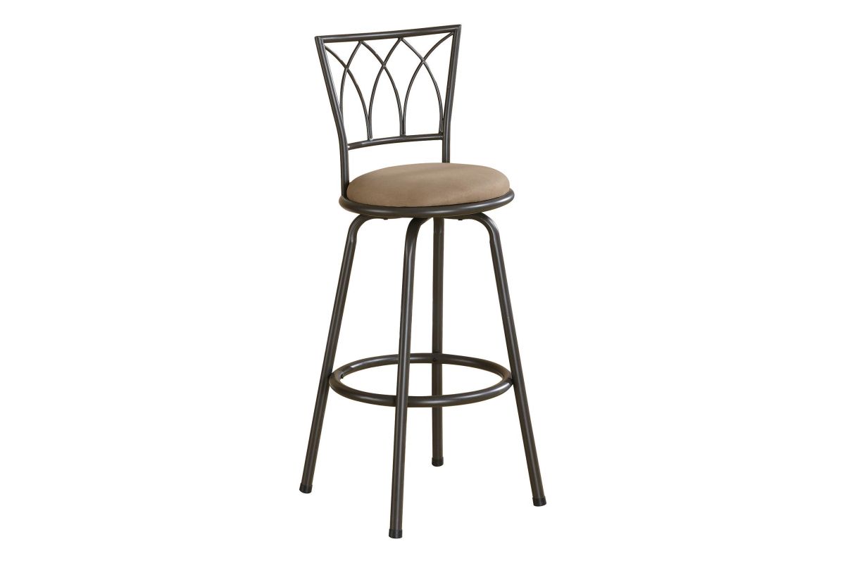 Metal Bar Stools With Upholstered Seat Tan (Set Of 2) at GardnerWhite