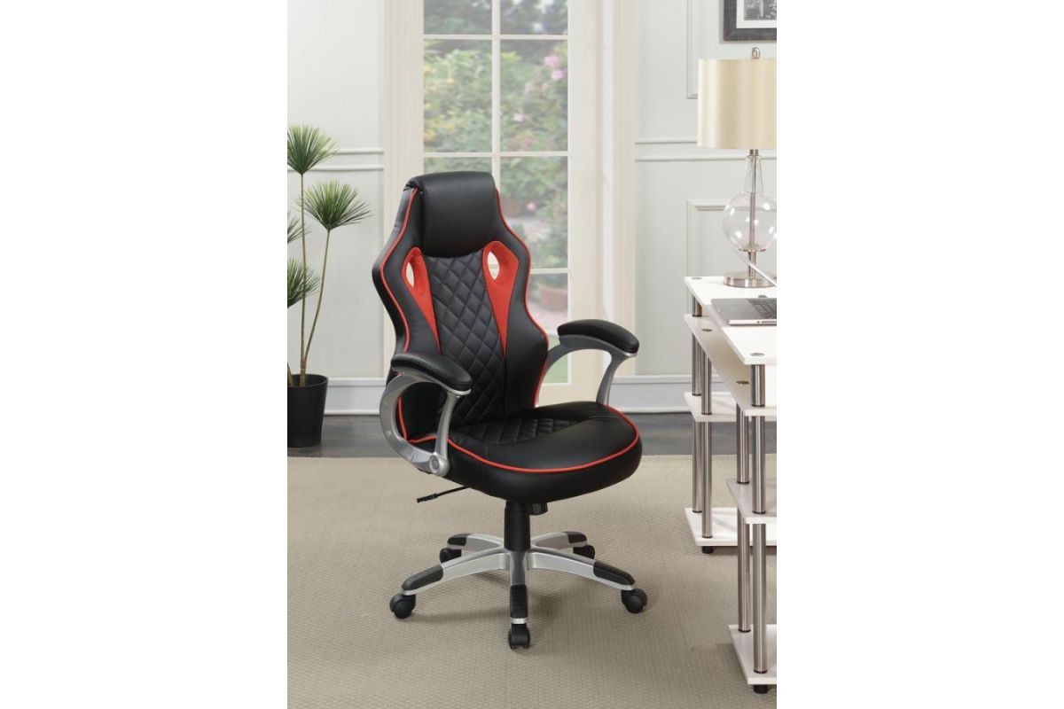 Lombard Black and Red Desk Chair at GardnerWhite
