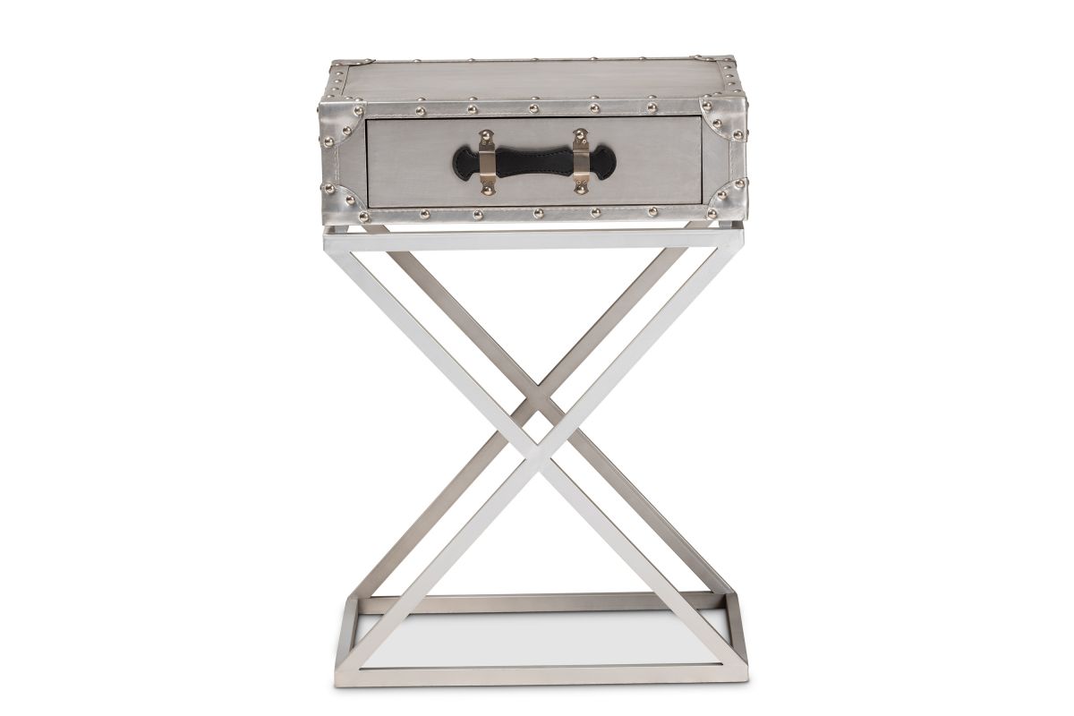 Radcliffe Silver Metal 1-Drawer Nightstand at Gardner-White