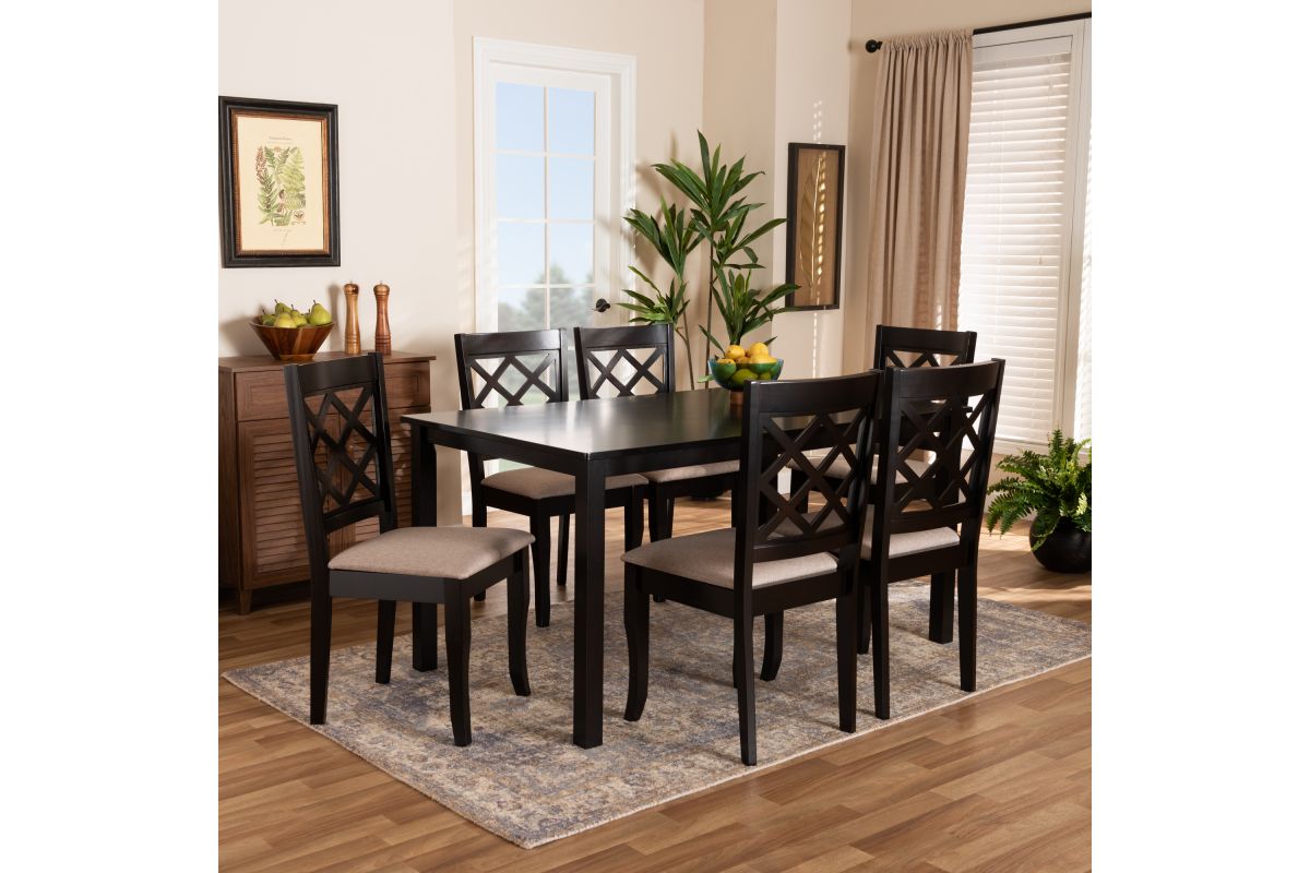 Yolanda Dark Brown Finished 7Piece Wood Dining Set at GardnerWhite