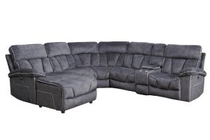 Gladiator 7 Piece Power Reclining Sectional With Left Arm Facing Chaise