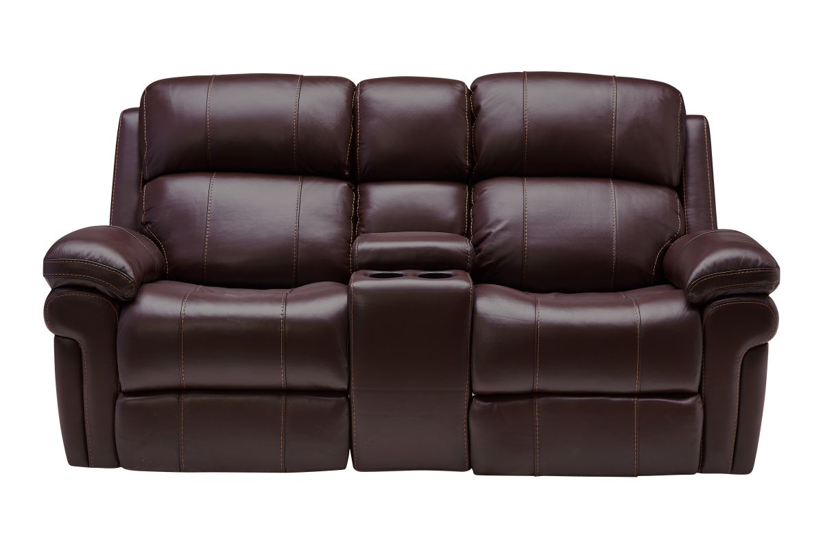 Palermo Brown Leather Dual Power Reclining Console Loveseat Palermo Brown Leather Dual Power Reclining Console Loveseat