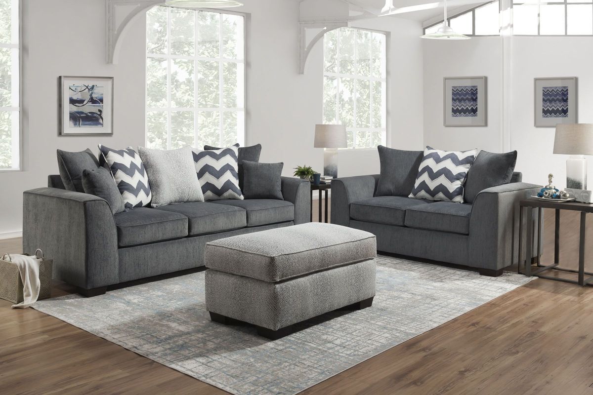 Chevron Sofa + Loveseat Set at GardnerWhite