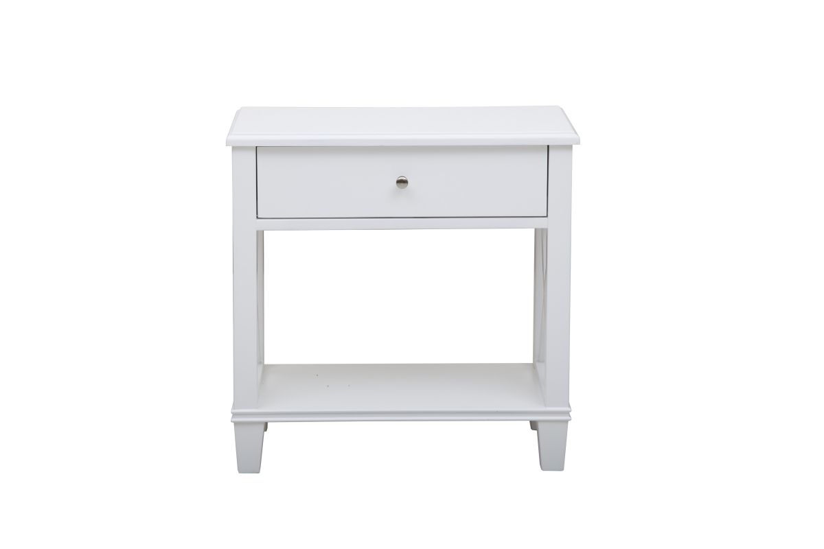 White Open 'X' Leg Side Table at GardnerWhite