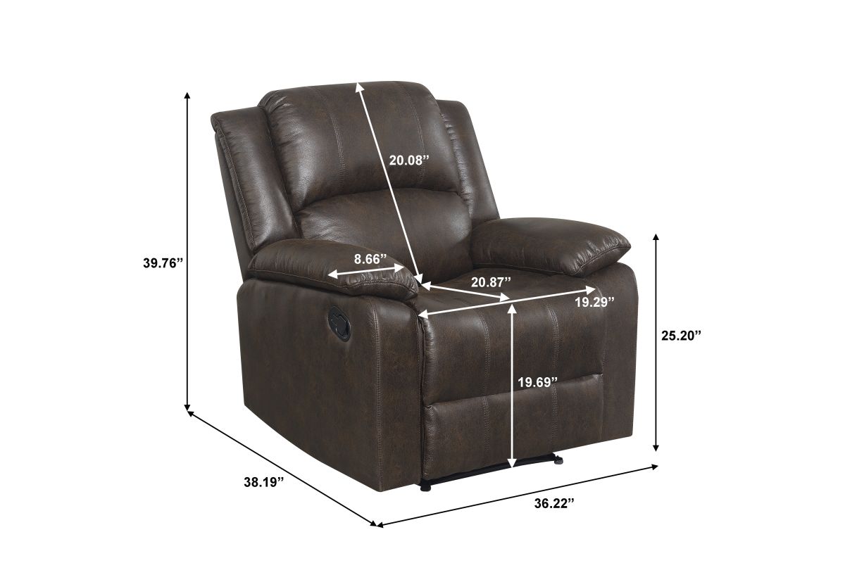 Wall Hugger Manual Recliner in Walnut Brown at GardnerWhite